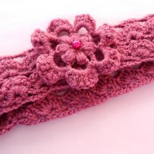 Easy Pattern Crochet Headband With Flower