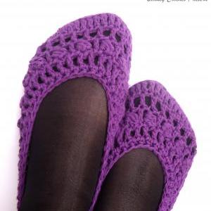 Women's Purple Crochet Shoes Pattern,..