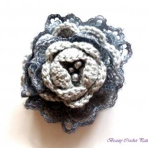 Crochet Pattern Flower Brooch, Crochet Flower..