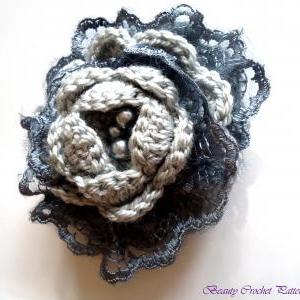 Crochet Pattern Flower Brooch, Crochet Flower..