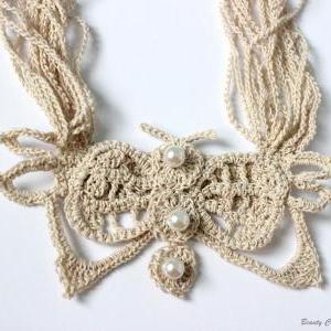 Crochet Pattern Butterfly Necklace Crochet Stand..