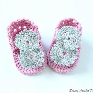 Crochet Pattern Baby Flip Flop Girl Sandals,..