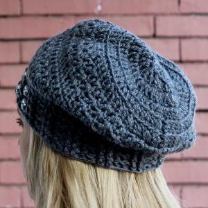 Crochet Slouchy Hat Pattern, Slouchy Beanie..