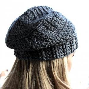 Crochet Slouchy Hat Pattern, Slouchy Beanie..