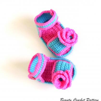 Crochet Pattern Baby Girl Sandals, Baby Sandals..