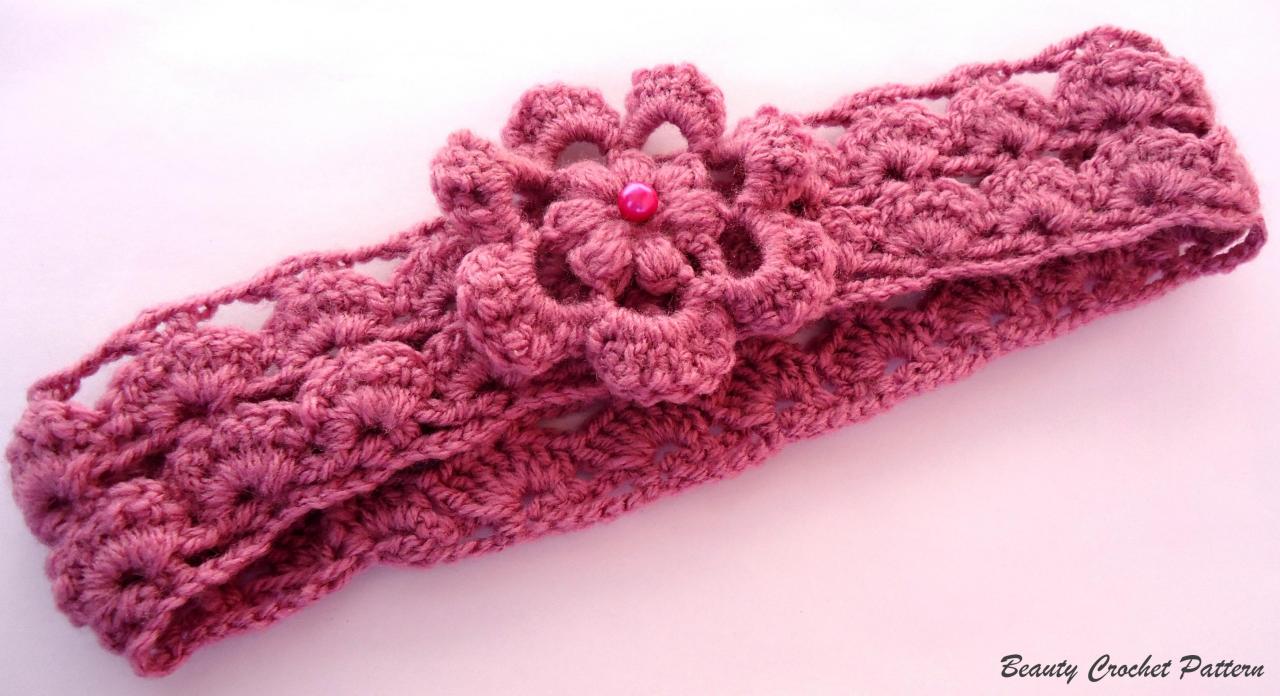 Easy Pattern Crochet Headband With Flower