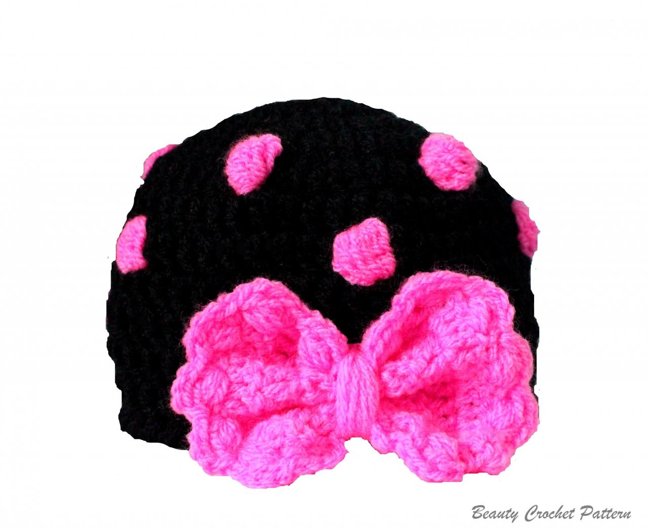 Crochet Pattern Polka Dot Hat Newborn Adult Size