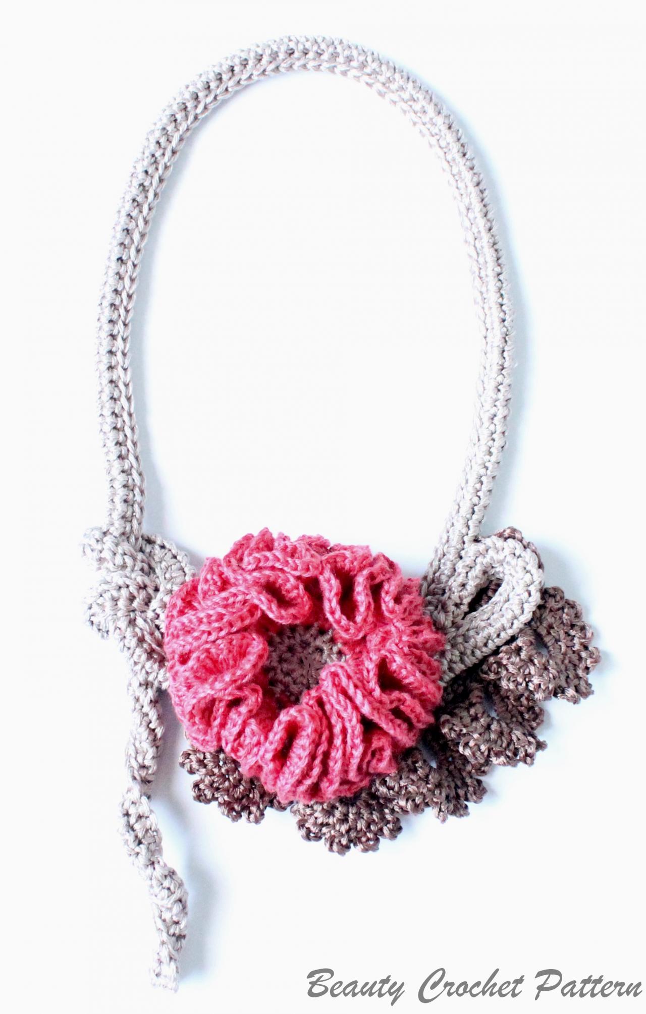 Crochet Necklace Pattern, Crochet Jewelry Pattern, Necklace Bib Pattern Accessories Pattern Crochet Cord Necklace Pattern