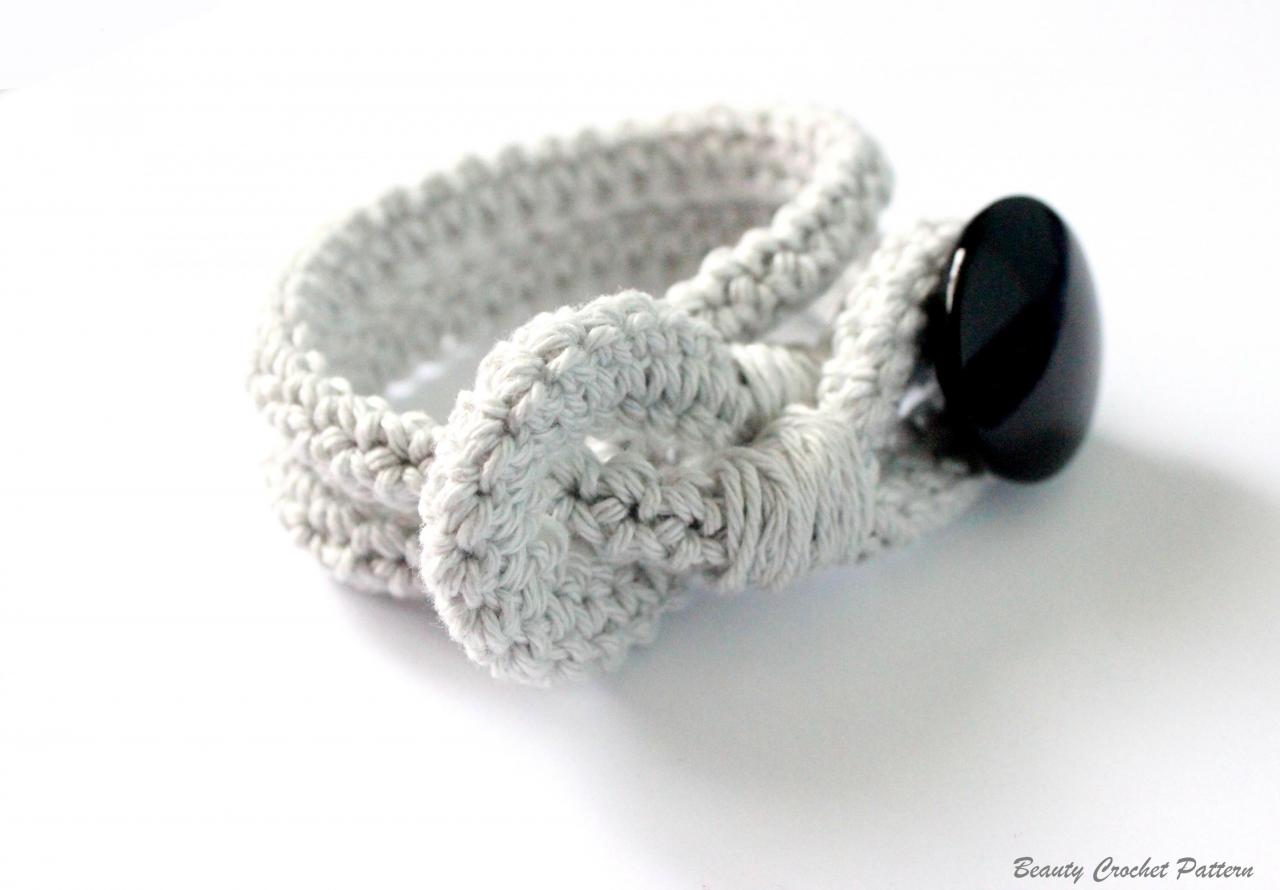 Crochet Pattern Bracelet Button, Crochet Jewelry Pattern, Crochet Cord Bracelet Pattern