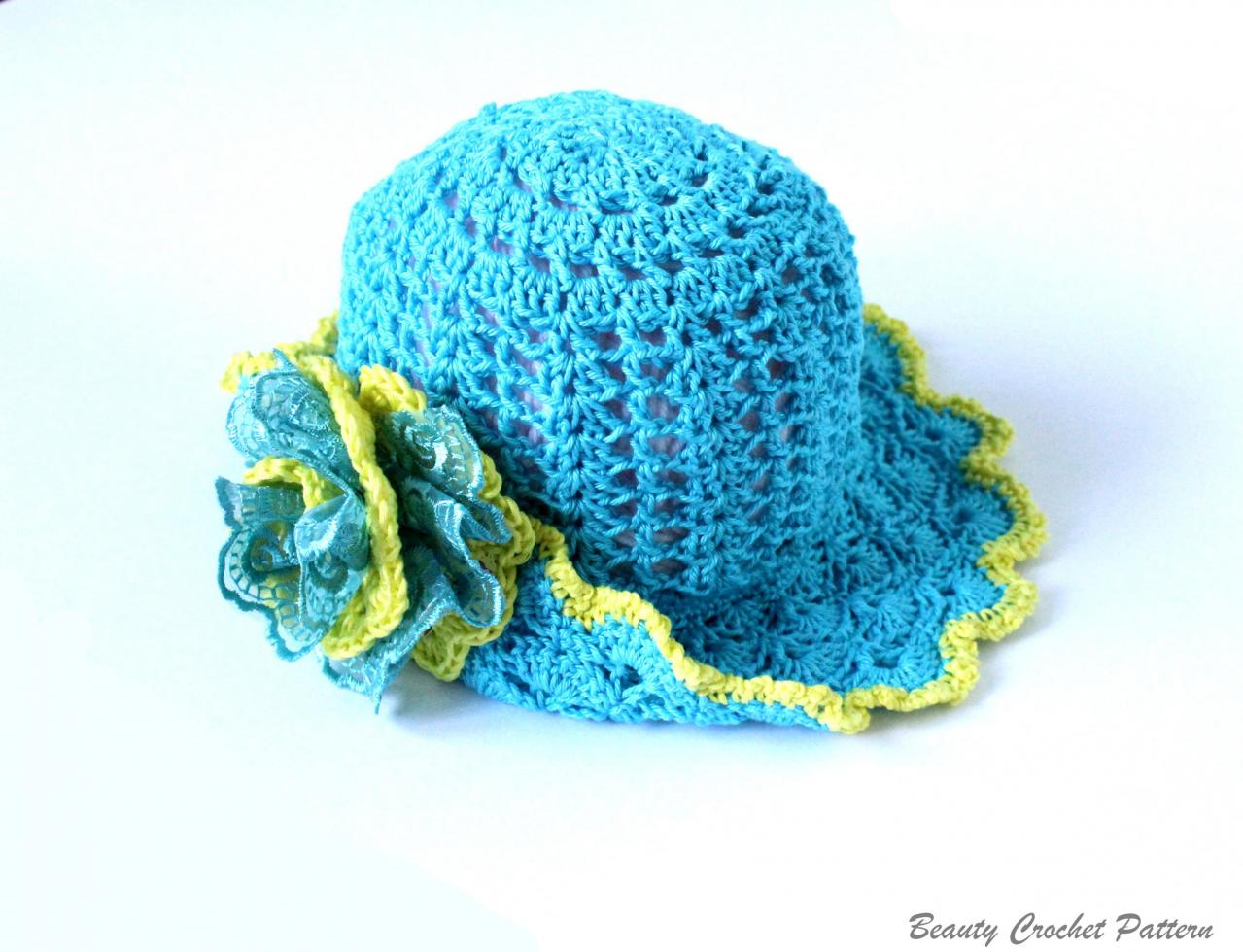 Crochet Summer Hat Pattern Toddler Child Crochet Sun Brim Hat Pattern
