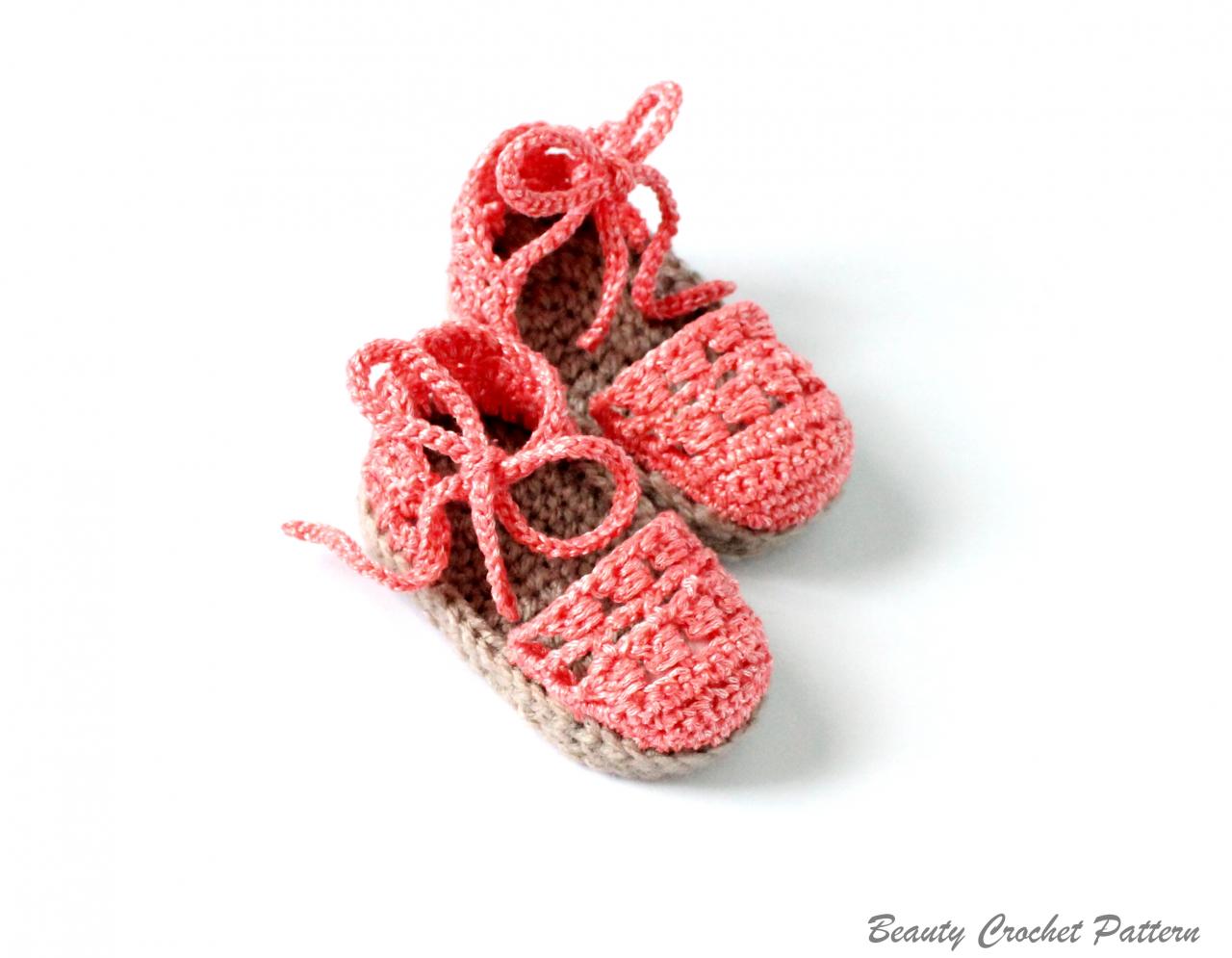 Crochet Baby Espadrille Pattern, Baby Espadrille Sandals Pattern, Crochet Summer Shoes Pattern