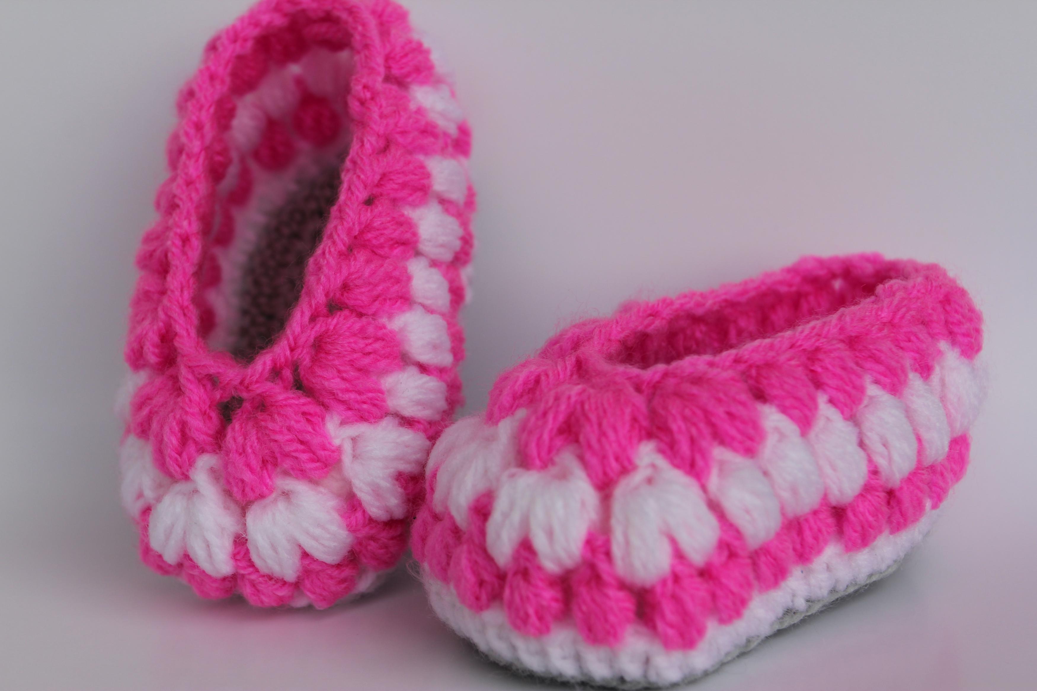 Crochet Baby Puff Slippers Easy Pattern on Luulla